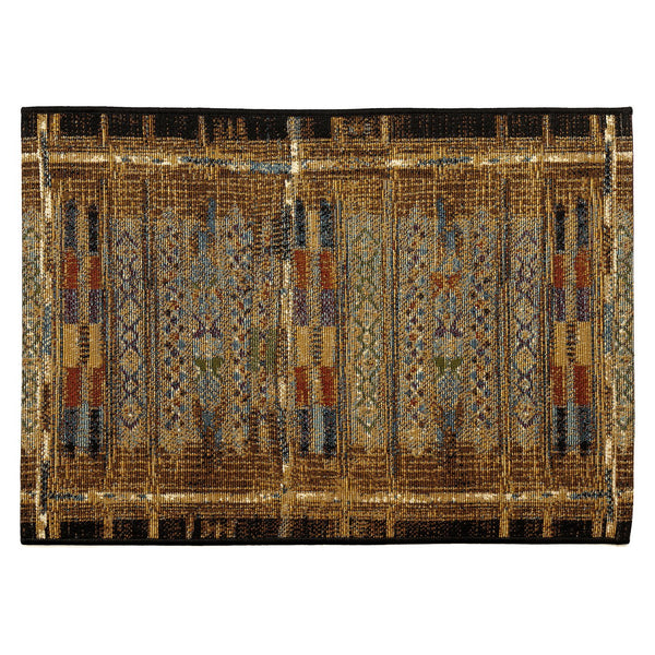 Trans Ocean Liora Manne Esencia Tribal Stripe Indoor/Outdoor Mat - Vibrant Southwestern Design For Any Space Gold Polypropylene,Polyester Ecn34805709