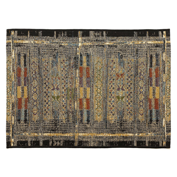 Trans Ocean Liora Manne Esencia Tribal Stripe Indoor/Outdoor Mat - Vibrant Southwestern Design For Any Space Black Polypropylene,Polyester Ecn34805748