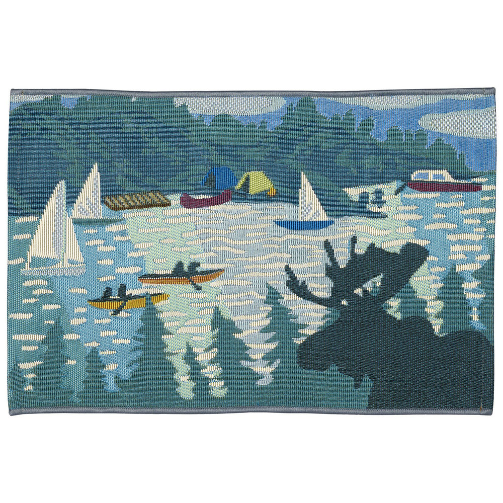 Trans Ocean Liora Manne Esencia Lake Life Indoor/Outdoor Mat - Whimsical Sailboats For Your Home Or Patio Blue Polypropylene,Polyester Ecn34959103