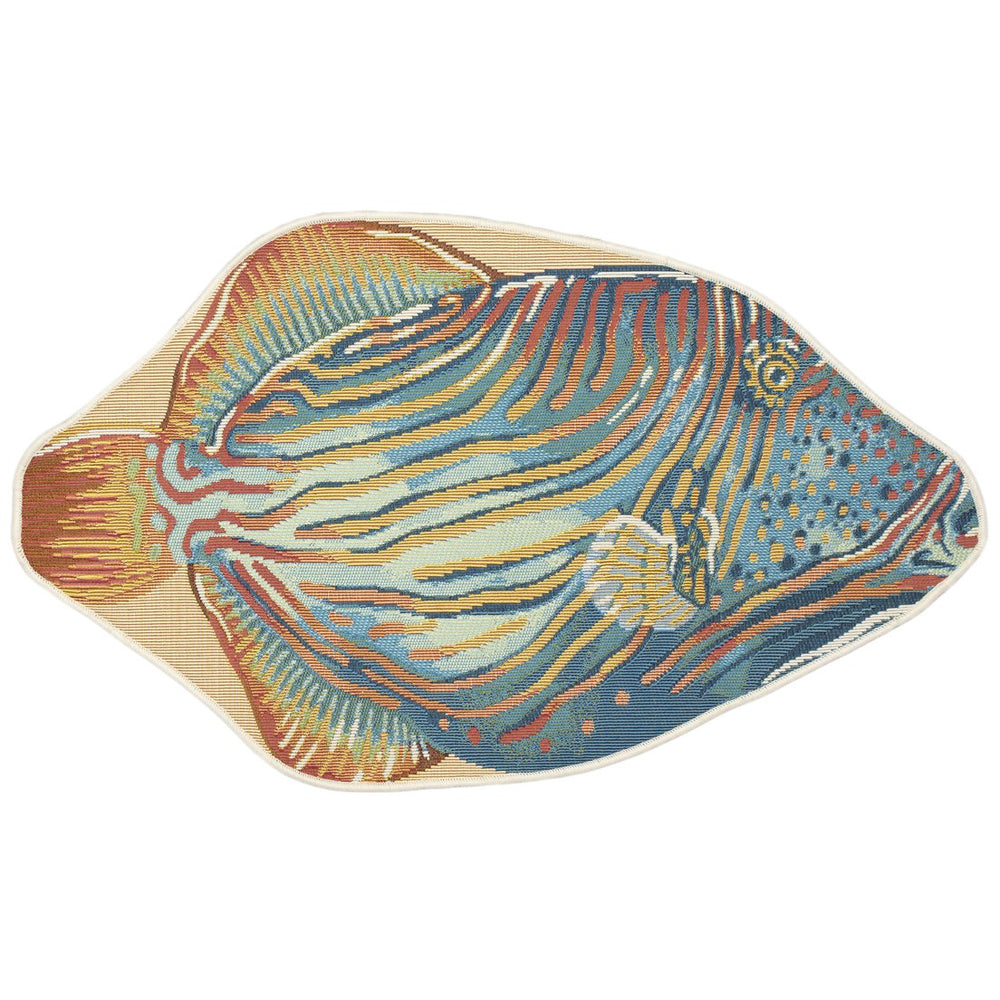 Trans Ocean Liora Manne Esencia Triggerfish Mat - Colorful Coastal Design For Indoor/Outdoor Use, 3'3"X1'9" Multi Polypropylene,Polyester Ecn22962644