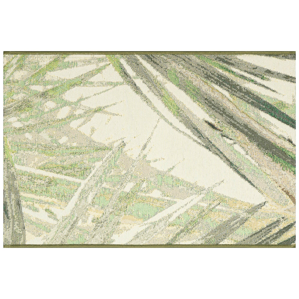 Trans Ocean Liora Esencia Palm Fan Indoor/Outdoor Mat - Colorful Tropical Botanical Design For Any Space Green Polypropylene,Polyester Ecn34818006