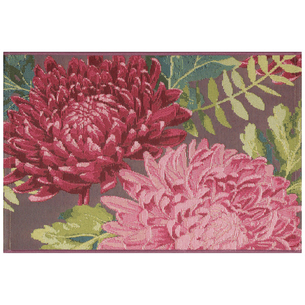 Trans Ocean Liora Manne Esencia Mums Indoor/Outdoor Non-slip Mat - Vibrant Botanical Design For Any Space Pink Polypropylene,Polyester Ecn23818337