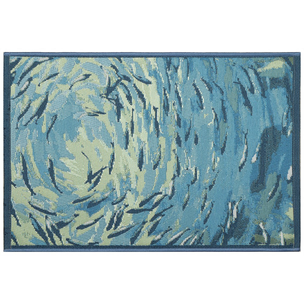 Trans Ocean Liora Manne Esencia Fish To Go Indoor/Outdoor Mat - Colorful Coastal Design For Stylish Spaces Blue Polypropylene,Polyester Ecn34821303