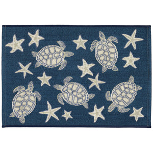 Trans Ocean Liora Manne Esencia Turtle And Stars Indoor/Outdoor Mat – Vibrant Coastal Design For Any Space Navy Polypropylene,Polyester Ecn23957633