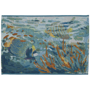 Trans Ocean Liora Manne Esencia Fantasea Indoor/Outdoor Non-slip Mat With Vibrant Coastal Underwater Design Blue Polypropylene,Polyester Ecn23957904