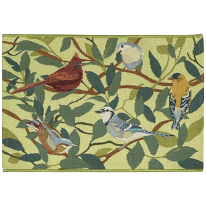 Trans Ocean Liora Esencia Indoor/Outdoor Non-slip Mat Featuring Whimsical Birds And Nature-inspired Design Green Polypropylene,Polyester Ecn23958706