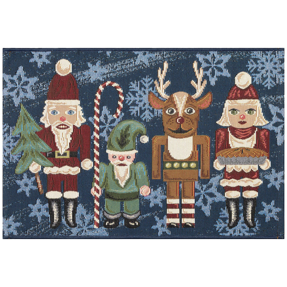Trans Ocean Liora Manne Esencia Nutcracker Sweet Indoor/Outdoor Mat – Whimsical Holiday Decor For Your Home Navy Polypropylene,Polyester Ecn23964833