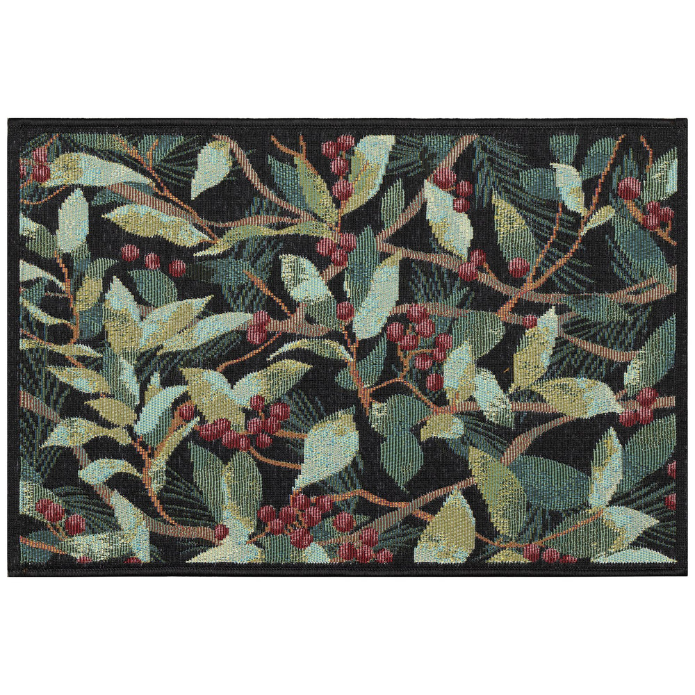 Trans Ocean Liora Manne Esencia Holly Field Indoor/Outdoor Mat - Vibrant Botanical Design For Any Space Green Polypropylene,Polyester Ecn34965006