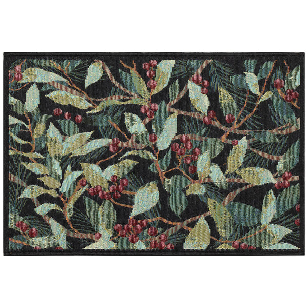 Trans Ocean Liora Manne Esencia Holly Field Indoor/Outdoor Mat - Vibrant Botanical Design For Any Space Green Polypropylene,Polyester Ecn34965006