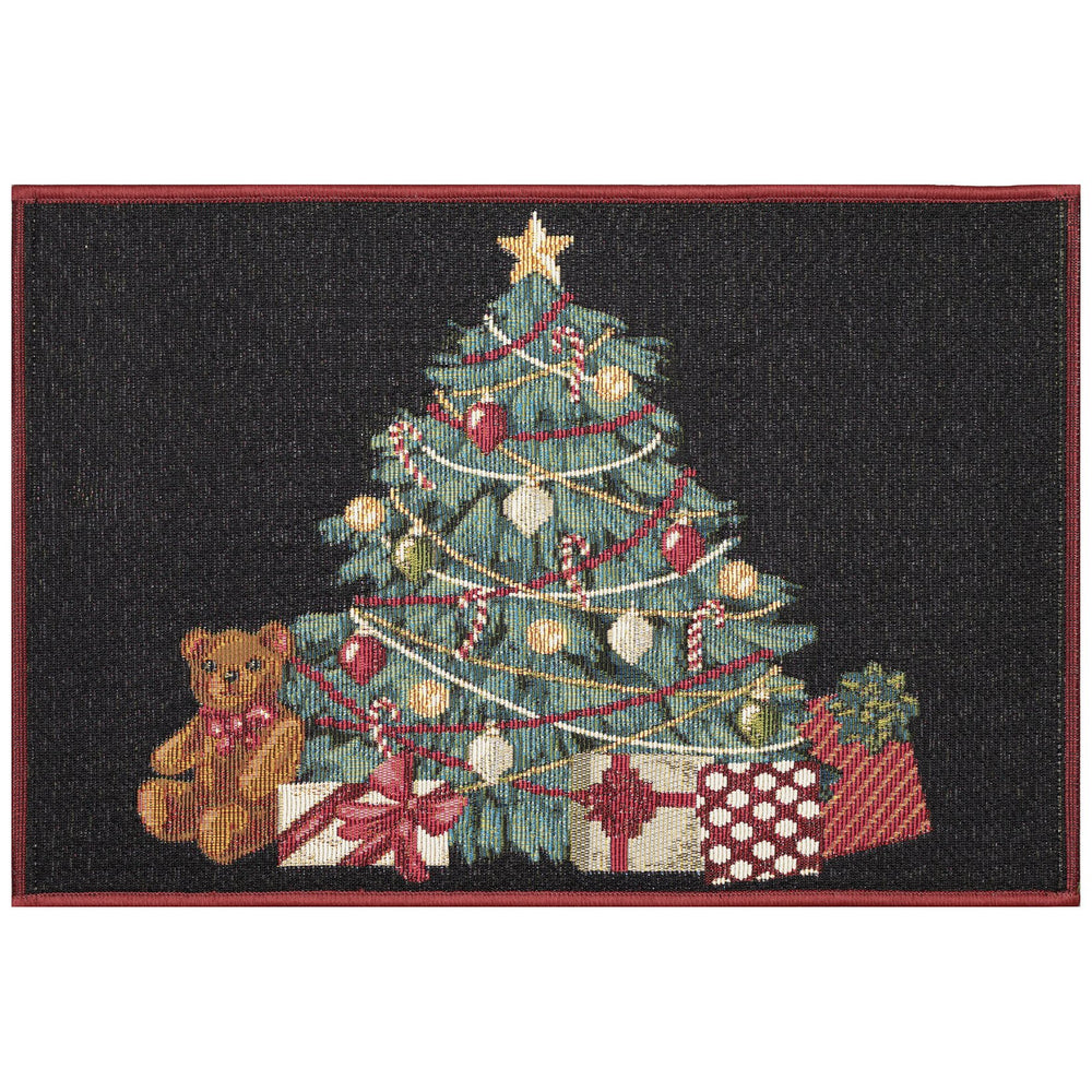 Trans Ocean Liora Esencia Oh Christmas Tree Indoor/Outdoor Mat - Whimsical Holiday Design For Cheerful Decor Black Polypropylene,Polyester Ecn23965848