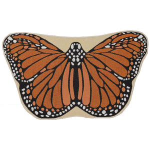 Trans Ocean Liora Esencia Monarch Butterfly Indoor/Outdoor Mat - Striking Orange Design, 3'3" X 1'9" Shape Orange Polypropylene,Polyester Ecn33961317