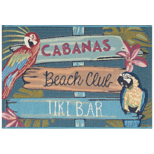 Trans Ocean Liora Esencia Indoor/Outdoor Non-slip Mat With Whimsical Summer Signs For Beach Vibes And Fun Multi Polypropylene,Polyester Ecn34966144