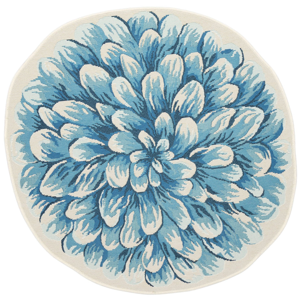 Trans Ocean Liora Manne Esencia Mum Indoor/Outdoor Non-slip Mat – Vibrant Floral Design For Home & Garden Decor Blue Polypropylene,Polyester Ecnd3962203