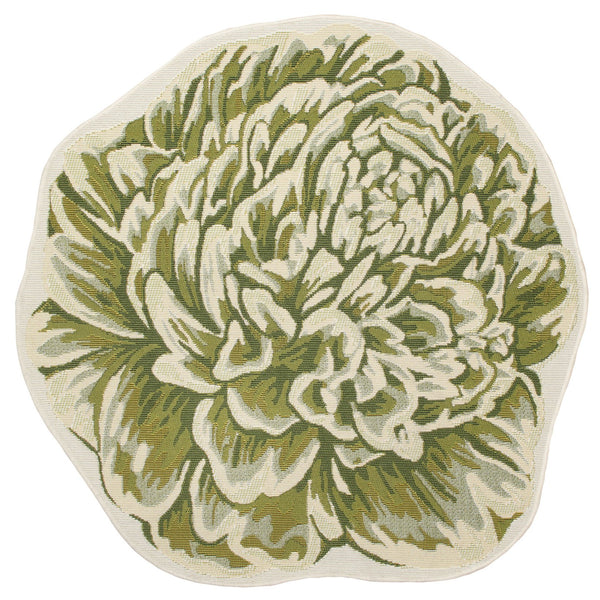 Trans Ocean Liora Manne Esencia Peony Indoor/Outdoor Non-slip Mat - Vibrant Floral Design For Any Space Green Polypropylene,Polyester Ecnd3962306
