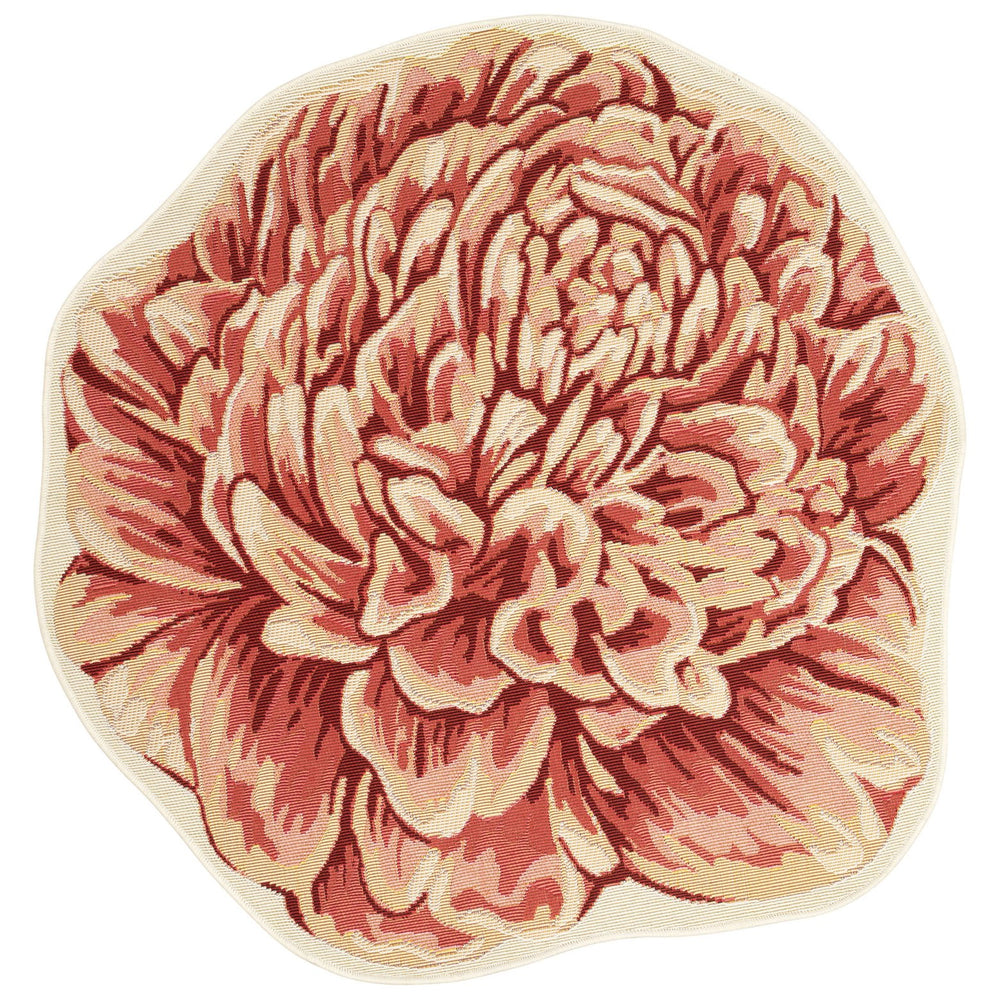 Trans Ocean Liora Manne Esencia Peony Indoor/Outdoor Non-slip Mat - Vibrant Floral Design For Any Space Orange Polypropylene,Polyester Ecnd3962317