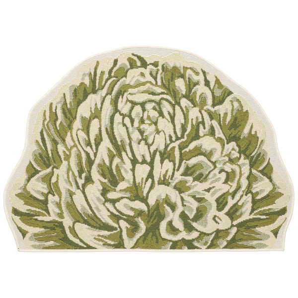 Trans Ocean Liora Manne Esencia Peony Indoor/Outdoor Non-slip Mat - Vibrant Floral Design For Any Space Green Polypropylene,Polyester Ecnh3962306
