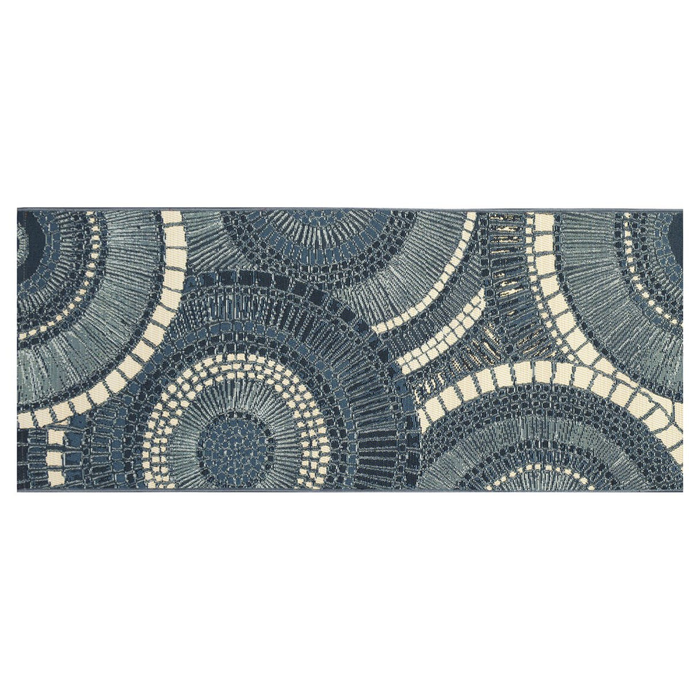 Trans Ocean Liora Manne Esencia Circles Indoor/Outdoor Mat - Contemporary Colorful Geometric Design For Any Space Blue Polypropylene,Polyester Ecnr5803504
