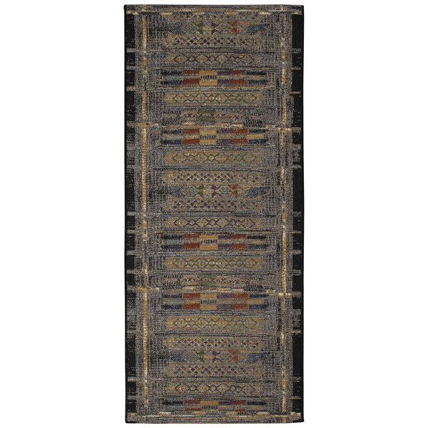 Trans Ocean Liora Manne Esencia Tribal Stripe Indoor/Outdoor Mat - Vibrant Southwestern Design For Any Space Black Polypropylene,Polyester Ecnr5805748