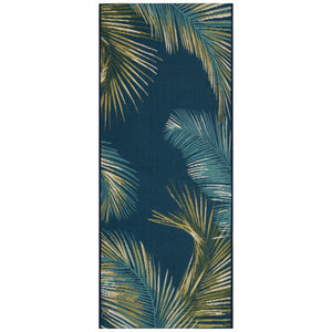 Trans Ocean Liora Esencia Palm Border Indoor/Outdoor Non-slip Mat With Tropical Botanical Design For Serenity Navy Polypropylene,Polyester Ecnr5815133