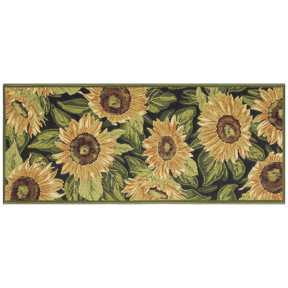 Trans Ocean Liora Manne Esencia Sunflower Indoor/Outdoor Mat - Vibrant Floral Design For Home And Garden Decor Black Polypropylene,Polyester Ecnr5818448