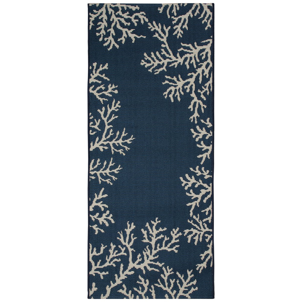 Trans Ocean Liora Manne Esencia Coral Edge Indoor/Outdoor Mat With Vibrant Coastal Design For Any Space Navy Polypropylene,Polyester Ecnr5957533