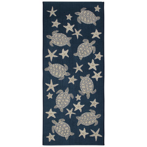 Trans Ocean Liora Manne Esencia Turtle And Stars Indoor/Outdoor Mat – Vibrant Coastal Design For Any Space Navy Polypropylene,Polyester Ecnr5957633