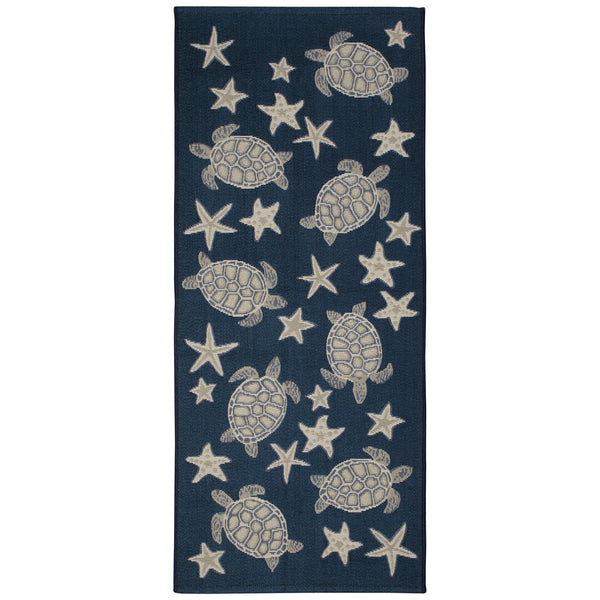 Trans Ocean Liora Manne Esencia Turtle And Stars Indoor/Outdoor Mat – Vibrant Coastal Design For Any Space Navy Polypropylene,Polyester Ecnr5957633