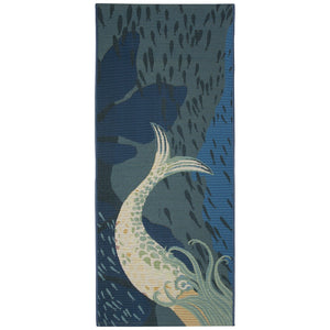 Trans Ocean Liora Manne Esencia Mermaids Are Real Indoor/Outdoor Mat - Whimsical Coastal Charm For Any Space Blue Polypropylene,Polyester Ecnr5958204