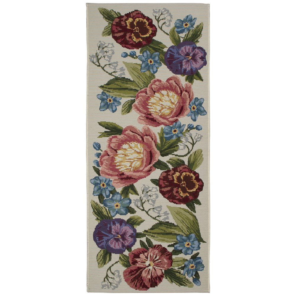 Trans Ocean Liora Manne Esencia Secret Garden Mat - Vibrant Botanical Design For Indoor/Outdoor Spaces Ivory Polypropylene,Polyester Ecnr5958912