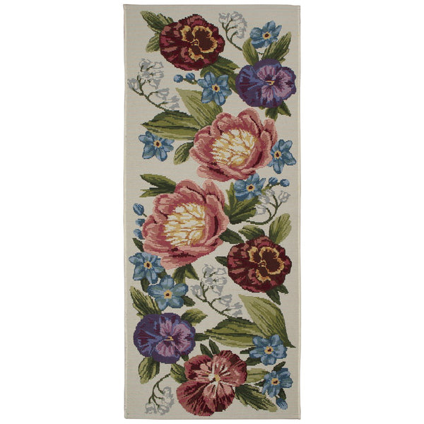 Trans Ocean Liora Manne Esencia Secret Garden Mat - Vibrant Botanical Design For Indoor/Outdoor Spaces Ivory Polypropylene,Polyester Ecnr5958912