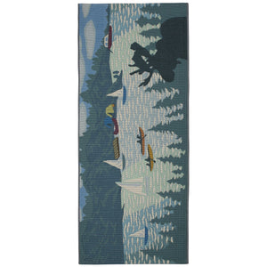 Trans Ocean Liora Manne Esencia Lake Life Indoor/Outdoor Mat - Whimsical Sailboats For Your Home Or Patio Blue Polypropylene,Polyester Ecnr5959103