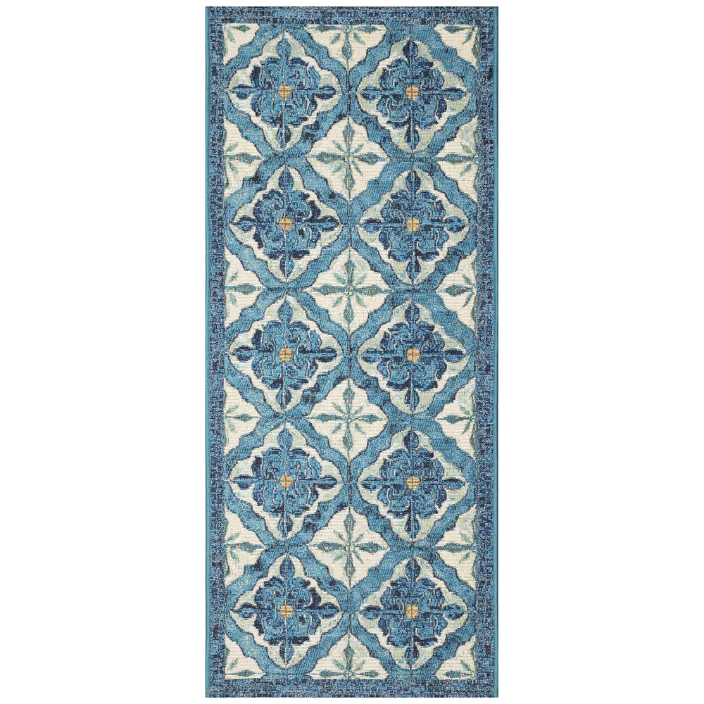 Trans Ocean Liora Manne Esencia Decorative Indoor/Outdoor Mat With Colorful Geometric Design For Any Space Blue Polypropylene,Polyester Ecnr5966404
