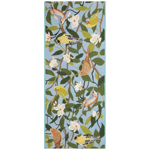 Trans Ocean Liora Manne Esencia Floral Finches Indoor/Outdoor Non-slip Mat - Vibrant Garden Bird Design Blue Polypropylene,Polyester Ecnr5970803