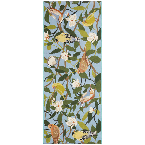 Trans Ocean Liora Manne Esencia Floral Finches Indoor/Outdoor Non-slip Mat - Vibrant Garden Bird Design Blue Polypropylene,Polyester Ecnr5970803