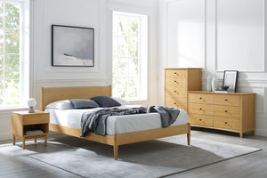 Greenington Ria Queen Bamboo Platform Bed Eco Friendly Slatted Frame with Panel Headboard Caramelized ECO015CA