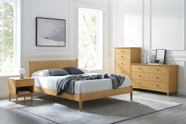 Greenington Ria Queen Bamboo Platform Bed Eco Friendly Slatted Frame with Panel Headboard Caramelized ECO015CA
