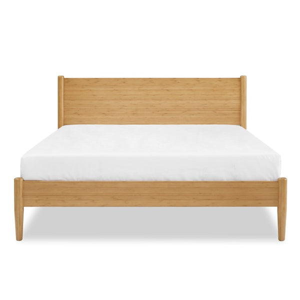 Greenington Ria Queen Bamboo Platform Bed Eco Friendly Slatted Frame with Panel Headboard Caramelized ECO015CA