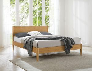 Greenington Ria Queen Bamboo Platform Bed Eco Friendly Slatted Frame with Panel Headboard Caramelized ECO015CA