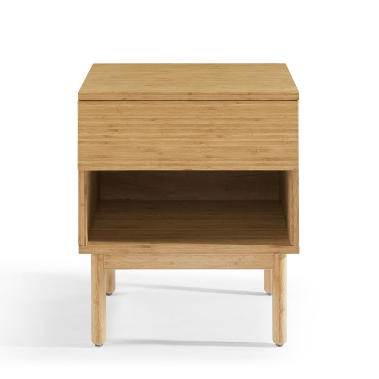 Greenington Ria Solid Moso Bamboo Nightstand with Drawer Open Shelf Eco Friendly Bedroom Caramelized ECO017CA