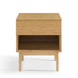 Greenington Ria Solid Moso Bamboo Nightstand with Drawer Open Shelf Eco Friendly Bedroom Caramelized ECO017CA