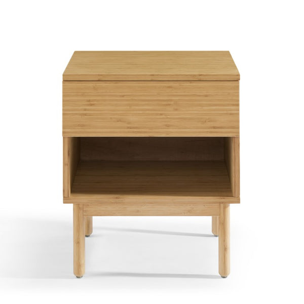 Greenington Ria Solid Moso Bamboo Nightstand with Drawer Open Shelf Eco Friendly Bedroom Caramelized ECO017CA