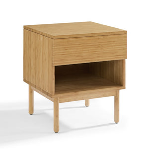 Greenington Ria Solid Moso Bamboo Nightstand with Drawer Open Shelf Eco Friendly Bedroom Caramelized ECO017CA