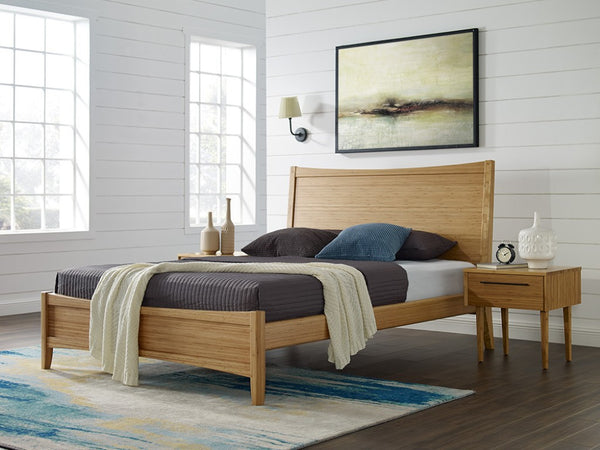 Greenington Willow Eastern King Platform Bed Solid Bamboo Sculpted Headboard Organic Modern Frame Caramelized ECO02CA