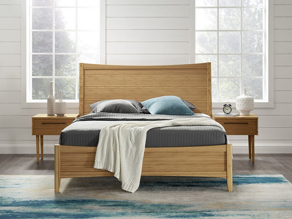 Greenington Willow Eastern King Platform Bed Solid Bamboo Sculpted Headboard Organic Modern Frame Caramelized ECO02CA
