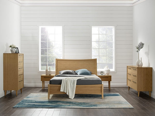 Greenington Willow Eastern King Platform Bed Solid Bamboo Sculpted Headboard Organic Modern Frame Caramelized ECO02CA