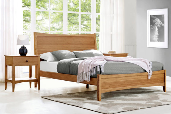 Greenington Willow Solid Bamboo Nightstand with Smooth Glide Drawer for Eco Friendly Bedrooms ECO03CA