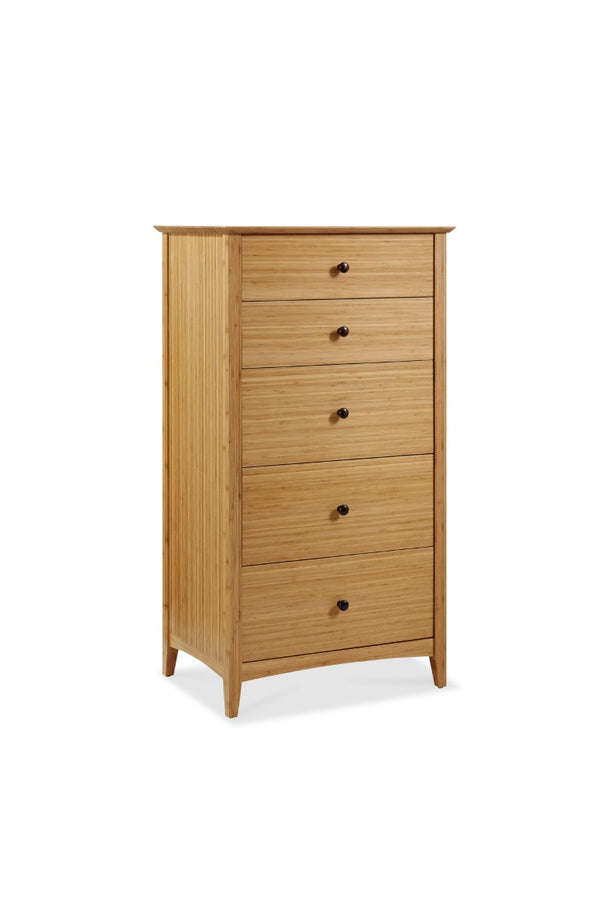 Greenington Willow Five Drawer Bamboo Chest Solid Moso Build Tapered Legs Bedroom Storage ECO04CA