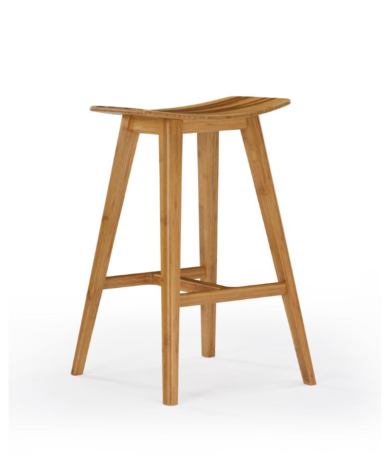 Greenington Tigris Solid Bamboo Counter Stools with Tiger Inlay Artisan Craftsmanship Set of 2 Caramelized/Exotic Tiger ECO09CA