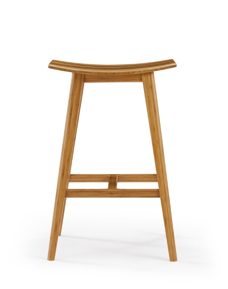 Greenington Tigris Solid Bamboo Counter Stools with Tiger Inlay Artisan Craftsmanship Set of 2 Caramelized/Exotic Tiger ECO09CA
