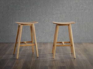 Greenington Tigris Solid Bamboo Counter Stools with Tiger Inlay Artisan Craftsmanship Set of 2 Caramelized/Exotic Tiger ECO09CA